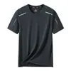 Camiseta Deportiva Fresca para Hombre de Verano, Lujo Ligero, Casual, Cuello Redondo, Holgada, Malla de Seda de Hielo, Manga Corta, Secado Rápido, Transpirable, Versátil