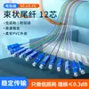 Atacado SC/FC/LC cabeça quadrada jumper de fibra monomodo pigtail telecomunicações grau monomodo 12 fibras bundle pigtail