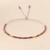 Pulsera de cuentas de arroz sencilla y moderna europea y americana, pulsera de la amistad tejida a mano, pulsera pequeña para mujer de cuentas doradas y piedras semipreciosas