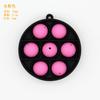 Cuentas de Silicona Pulsera de Transferencia de Agua Colorida Cuentas Redondas Perforadas Cuentas Sueltas Mordedor de Grado Alimenticio 15mm Accesorios para Bricolaje Cuentas para Orejas