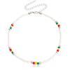 Joias Transfronteiriças Europeias e Americanas Colar Boêmio Curto Choker Ajustável Colorido de Miçangas de Arroz