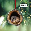 Coruja Transfronteiriça Decorações de Natal de Animais Pingentes para Árvore de Natal Pingentes Planos de Acrílico Pingentes para Carro