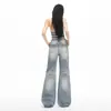 Vibras de Primavera: Pantalones Acampanados Lavados de Moda, Jeans Versátiles Adelgazantes de Largo Completo para Mujer, Pantalones Largos Azules Vintage