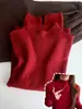 Suéter Vermelho Festivo de Ano Novo e Natal para Mulheres, Camada Base de Manga Longa com Gola Alta para Outono e Inverno