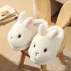 Chinelos de Algodão Desenho de Coelho para Mulheres, Fofos e Quentes, Adequados para Uso Externo no Inverno, Novo Modelo 2026, Chinelos Pelúcia para Casa para Meninas