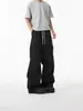 Pantalones de Paracaídas Plisados Estilo Americano de Marca de Moda Transfronteriza para Hombre, Nuevos Pantalones Casuales de Pierna Ancha de Ropa de Trabajo de Verano, Pantalones Largos Versátiles de Alta Moda