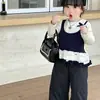Conjunto de Ropa para Niña Tongxingyuan 2026 Primavera Nuevo Estilo Coreano Moda Top Falso de Dos Piezas y Conjunto de Pantalones Largos para Niñas