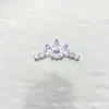 Liga de Titânio G23 Coroa de Lótus Sete Diamantes Astm F-136 Titânio Rosca Interna Cabeça de Piercing para Lábio de Aeronave