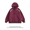 Chamarra sudadera con capucha gris pesada estilo americano para hombre, marca de moda, holgada oversize, bloques de color con cremallera