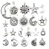 Transfronterizo Caliente Nuevo Aleación de Plata Antigua Serie Estrella Luna Colgante Colgante DIY Pulsera Collar Accesorios