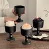 Copa Alta de Postre Retro Francesa Estilo Ins Tazón de Postre con Relieve Medieval Copa para Helado Copa para Pudín Copa para Yogur