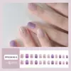 Piezas de Manicura Florales Moradas Rosas Casuales Blanqueadoras Explosivas Parche de Uña Removible Uña Portátil Producto Terminado Corto Venta al por Mayor