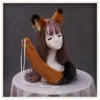 Tiara Fofa de Gatinho Lolita Acessório de Orelhas de Animal Raposa Orelhas e Cauda Conjunto para Cosplay