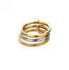 Anillos Apilables de Acero Inoxidable de Tres Capas con Enganche, Joyería de Acero de Titanio que No se Desvanece, Anillos de Diseño de Nicho