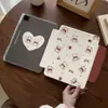 Coelho Vermelho Urso Laço Aplicável à Capa Protetora para Tablet iPad 11ª Geração air8/7 Estilo Fivela mini Fofo