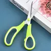 Tesoura de Papelaria Plástico-Borracha Bicolor, Inserível em Cartão, Portátil, Escritório, Casa, Estudante, Conjunto de Duas Peças de Aço Inoxidável para Cortar Papel