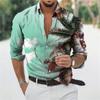 Comercio exterior europeo y americano Camisa de manga larga para hombre nueva de ocio personalidad retro impresión digital 3D camisa de talla grande ropa de hombre