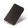 Capa Superior Cuero Vacuno Cremallera Bolsa de Almacenamiento para Bolígrafos Cuero Crazy Horse Estuche para Lápices de Punta Redonda de Gran Capacidad Estuche para Lápices Estuche para Artículos de Papelería Bolso de Mano