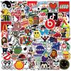 101 Piezas de Pegatinas de Logo de Marca Popular de Moda de Wish, Dibujos Animados, Graffiti, Decoración para Coche, Equipaje, Pegatinas DIY sin Pegamento