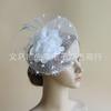 Venta al por mayor directa de fábrica, boutique, tocado europeo y americano, sombrero de carreras de caballos, sombrero de malla vintage, tocado de novia, accesorios para el cabello con flores