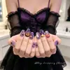 Decorações de arte de unha de Halloween roxas de desenho animado, designs 3D de abóbora, fantasma e caveira, enfeites de resina para unhas DIY, atacado