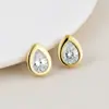 Pendientes Colgantes Minimalistas Europeos y Americanos de Plata de Ley S925 con Diamantes, Clips para Orejas de Lujo de Alta Gama, Pendientes Elegantes de Diseño de Nicho
