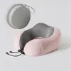 Almohada Portátil en Forma de U para Viaje, Almohada para Cuello de Avión, Almohada de Soporte para Cuello, Reposacabezas de Coche, Almohada en Forma de U de Espuma Viscoelástica
