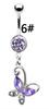 Colgante de corazón de diablo morado claro transfronterizo con circonita de diamante, anillo para el ombligo estilo Chanel, joya de traje para piercing en la uña del ombligo