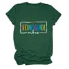 Amazon eBay Estación Europea Moda Casual Cómoda Vibes de Segunda Mano para Mujer Camiseta de Cuello Redondo de Manga Corta