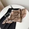 Nuevo Pañuelo de Seda Plisado Transfronterizo para Mujer con Estampado de Leopardo Turbante Estampado Cachemira Pañuelo de Satén Pañuelo Pañuelo Cuadrado de 70cm