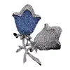 Boutique de Moda Europea y Americana Aleación Diamante Flor de Dos Colores Broche para Mujer Versátil de Gama Alta Ramillete al por Mayor