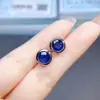 Venta al por mayor de fábrica Pendientes Populares de Zafiro Natural Plata S925 Incrustados Piedra Principal 6*6 Joyería de Lujo Venta Directa de Fábrica