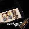 Set de Alta Costura de Joyería Estrella Brillante Olas de Río Estrelladas Anillo Huevo de Paloma de 4 Quilates Ojo de Ochema Europeo Antiguo Pendientes de Diamante Centelleantes