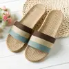 Pantuflas de Lino para el Hogar Parejas Pantuflas de Interior Piso de Madera Algodón y Lino Hogar Suela Gruesa Pantuflas de Verano para Hombres y Mujeres
