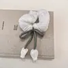 Elástico de Cabelo Doce Estilo Coreano Tulipa com Toque de Luxo, Acessório de Cabelo para Meio Preso na Parte de Trás da Cabeça, Elástico para Coque