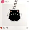 Nuevo llavero de gato de dibujos animados 2D transfronterizo de acrílico, lindo llavero colgante de gato negro para mochila Hachi