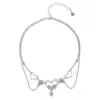 Collar Original Estilo Ins Verde Menta con Forma de Corazón para Mujer, Cadena para Clavícula de Doble Capa de Gama Alta de Nicho, Accesorio de Moda