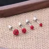 Pendientes de Bola Full Diamond de Venta Caliente Transfronterizos, Diseño de Nicho a la Moda, Pendientes de Diamante Brillantes, Pendientes de Bola de Diamante Multicolores de Acero de Titanio