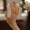 Nuevo Anillo Sombrero de Paja Esmeralda Chino para Mujer Elegante Retro Lujo Ligero Exquisito de Alta Gama Abierto Ajustable para Adelgazar