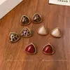 Aretes Triangulares Estampado de Leopardo Retro Francés Sentido del Diseño Nicho Moda Pendientes Simples Personalidad Versátil Temperamento Pendiente