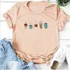 Camiseta con estampado de café helado con copo de nieve manga corta estilo europeo y americano top transfronterizo AliExpress verano nuevo 2022