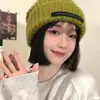 Gorro de estilo otoño e invierno para mujer con circunferencia de cabeza grande, hace que la cara se vea más pequeña, estilo coreano, moda versátil, gorro de lana, holgado, cálido, gorro de punto