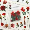 Pegatinas Transparentes para Diario de PET de Alto Valor Creativas de Dibujos Animados Plantas Flores Personalidad Materiales Decorativos Pegatinas Pequeñas para DIY