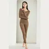 Conjunto de Ropa para Realzar la Belleza, Ropa Interior Térmica de Manga Larga de Otoño para Mujer, Alta Elasticidad, Antiestático, Antipilling, Capa Base