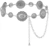 Corrente de Cintura com Diamante e Turquesa Estilo Retro Europeu Acessório para Vestido Versátil da Moda Ins Temperamento Feminino Cinto