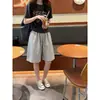 Pantalones cortos deportivos versátiles de estilo coreano con cordón para el día a día, unisex, casual, modernos, de corte holgado, adelgazantes, pantalones versátiles hasta la rodilla