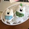 Mochila escolar de dibujos animados con colgante de niño, llavero de peluche, regalo de cachorro de dibujos animados de pareja de West Highland, venta al por mayor