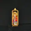 1*3 Ocho Grandes Budas Guardianes de la Vida Zha Ji Manjushri Mahasthamaprapta Wuye Zorro Inmortal Acero de Titanio Colgante Tangka Pequeña Barra de Oro