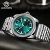Reloj Mecánico Totalmente Automático de la Marca Ochstin para Hombre con Calendario, Correa de Acero Luminosa, Reloj Mecánico de Negocios para Hombre