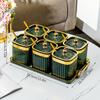Tarro de Condimentos de Alto Valor Cocina Hogar Creativo Traje de Condimentos Combinación Nueva Caja de Almacenamiento de Aroma a Sal MSG Lujo Ligero